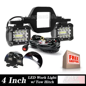 Tow Hitch Mounting Bracket 4" COMBO LED Work Light Pods Backup Reverse For Truck - Picture 1 of 18