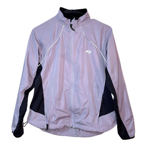 Brooks Running Windbreaker Jacket Womens S Lavender Purple Black Zip High Neck
