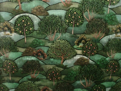 Grün Wiese Samt Vorhang Polster Kissen Plüsch Weicher Samt Baum Stoff - Bild 1 von 4