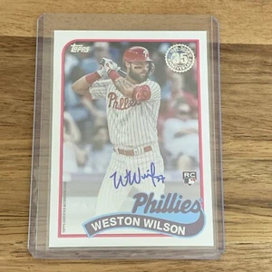 WESTON WILSON 2024 Topps Update 1989 TOPPS ON-CARD AUTO RC Phillies - Picture 1 of 2