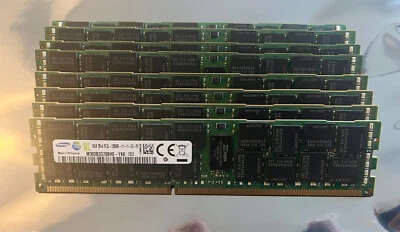 Samsung 128GB 8x 16GB 2Rx4 PC3L-12800R ECC REG Server RAM Memory - M393B2G70DB0 - Image 1 of 2