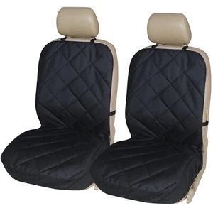 Premium 1+1 Quilted Heavy Duty Car Van Black Seat Covers Waterproof Set - Picture 1 of 1