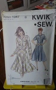 Oop Kwik Sew 1347 misses shirt dress flared skirt sz 6-12 NEW - Picture 1 of 2