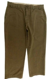 Pantalones informales para hombre St Johns Bay marrón pesados 100 % algodón marrón frente plano 41x29 - Imagen 1 de 12