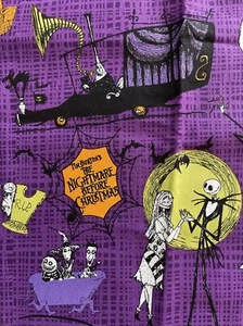Nightmare Before Christmas SCENES Jack & Sally Purple Cotton Quilt Fabric BTHY - Picture 1 of 4