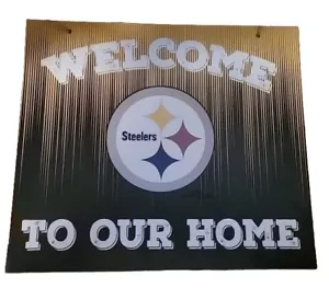 New Steelers Football Pittsburgh Gift Hanging Welcome Sign Decoration Man Cave - Picture 1 of 3