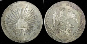MEXICO Silver 1897 CN AM 8 Reales Culiacan Mint Luster aUNC/UNC KM# 377.3 (279) - Picture 1 of 3