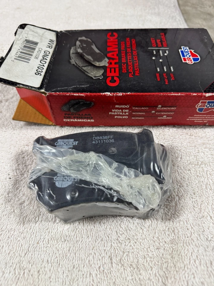 Pastillas de freno de cerámica CarQuest GNAD1036 Suzuki - Reno (2005-2006) - ¡¡CAJA ABIERTA!!! Foto 1 de 1