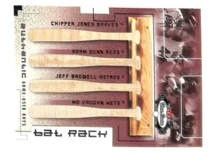 Jeff Bagwell Mo Vaughn Chipper Jones Adam Dunn Fleer Bat Relic Patch 2/150 - Picture 1 of 2