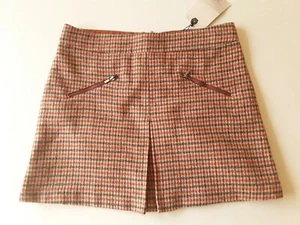 NWT ZARA Girl's Mini Plaid Skirt Wool Blend Size 13-14 - Picture 1 of 6