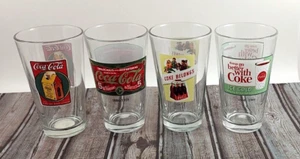 4) NEW Libbey Coca Cola Coke 16 oz Clear Glasses 6" ~ Advertising History - Picture 1 of 10