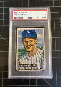 WHITEY FORD ROOKIE 1951 BOWMAN #1 Graded PSA 1 (HOF) Great Card - Picture 1 of 4