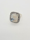 Natural Moonstone W/ Blue Flash Ring Square