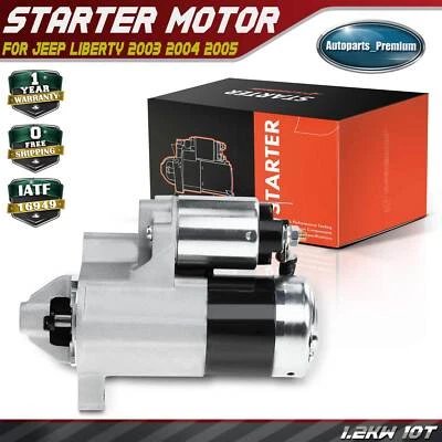 New Starter Motor for Jeep Liberty 2003-2005 V6 3.7L 1.2kW/12 Volt Clockwise 10T - Image 1 of 4
