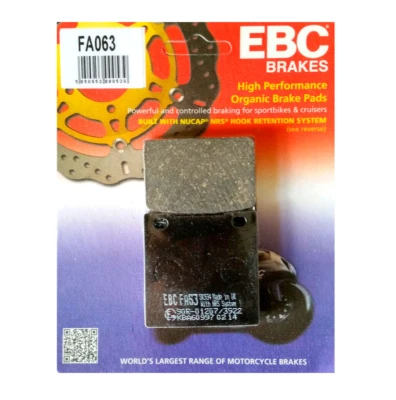 REAR BRAKE PADS FOR 600 BANDIT SUZUKI 1995 1996 1997 1998 1999 -  2005 EBC FA063 - Image 1 of 3