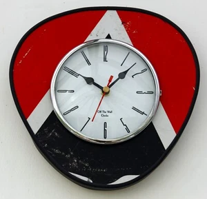 NEW 22cm Red Wall Clock - Upcycled Mid Century Style Vintage Sign Unique Gift - Picture 1 of 5