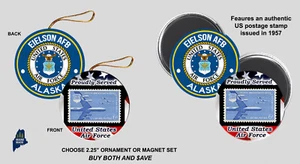 EIELSON AIR FORCE BASE Ornament / Magnets - Military Gift Veteran USAF Store AK - Picture 1 of 1