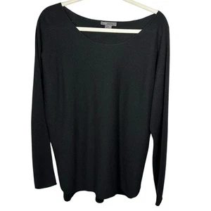 Suéter para mujer Vince 100 % cachemir negro cuello redondo grande - Imagen 1 de 6