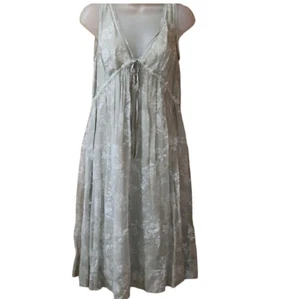 Robin Howe grau Blumen 100 % Seide hauchdünn feminin Sommer Party Kleid 10 - Bild 1 von 13