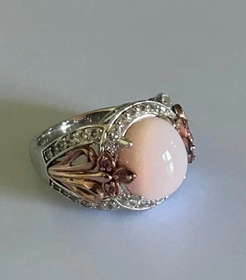 Anillo Victoria Wieck plata esterlina y rosa vermeil rosa ópalo rosa topacio transparente Foto 1 de 4