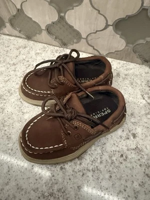 Sperry верхний сидер ребенка ясельного возраста молодежи лодки туфли коричневый повседневный комфорт мокасины размер 7,5 - Изображение 1 из 4