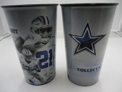 Taza de cerveza de plástico Dallas Cowboys paquete de 2 32 oz 2018 NFL 21 Ezekiel Elliott Foto 1 de 4