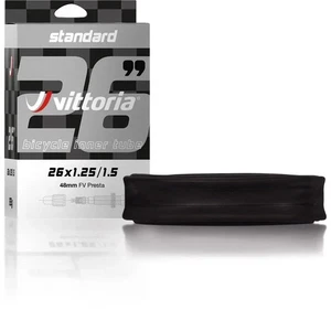 Vittoria Standard FV Presta 48 MM Inner Tubes Black - 26 X 1.25 - 1.5 Inch - Picture 1 of 3