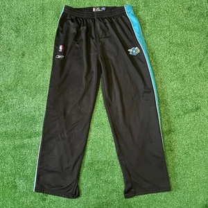 Pantalones a presión vintage Reebok Charlotte Hornets calentamiento para hombre 2XL negro azul años 90 - Imagen 1 de 7
