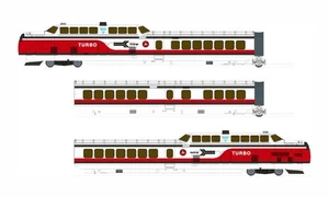 Rapido 203509 - UAC TurboTrain 3-Car Set w/ DCC and Sound Amtrak (AMTK) #50-70-5 - Picture 1 of 4