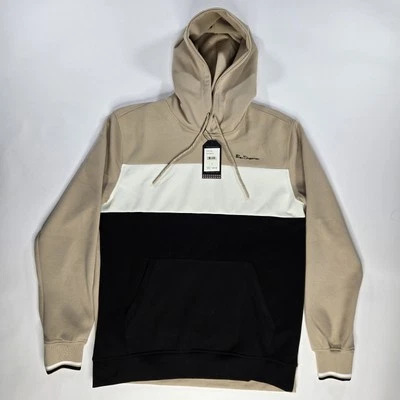 NWT Ben Sherman Hoodie Pullover Sweatshirt Men's Medium Soft Beige Black - Image 1 of 4