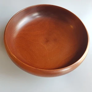 African Walnut wood dish handcrafted wooden bowl vintage 2000 art Africa 19cm - Picture 1 of 14