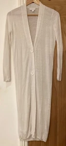 The white company white long midi maxi linen cotton cardigan 4-10 CH 38” L 47.5” - Picture 1 of 11
