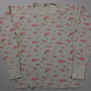 Camisa Térmica M Años 70 80 Dama Arctex Floral Waffle De Colección - Imagen 1 de 6