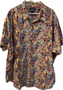 Cremieux Premium Jeanshemd Herren Gr. 4XB Knopfleiste Psychedelic Swirl Retro - Bild 1 von 3