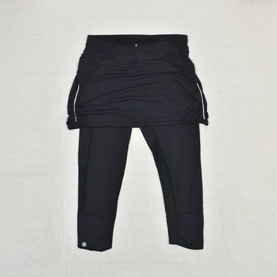 Athleta Mujeres Contender 2 en 1 Capri Legging Falda Pantalones Nylon Negro Talla M Alto Foto 1 de 4
