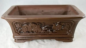 Vintage Yixing Zisha Bonsai Pot, Cactus & Succulent Planter + Mesh - 12"/15.5" - Picture 1 of 8