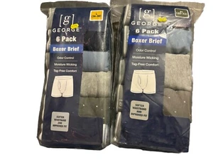 George Herren Paket Set 2 Packungen groß 36-38 & XL 40-42 (12 Boxershorts) - Bild 1 von 9