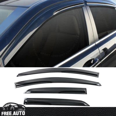 Fits 07-13 Toyota Yaris XP90 Sedan Window Visors 4PCS Set Mugen Style Acrylic - Image 1 of 4
