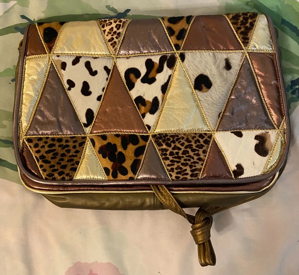 Cartera/cartera grande Paul Joseph vintage de cuero genuino con estampado de animales Foto 1 de 4