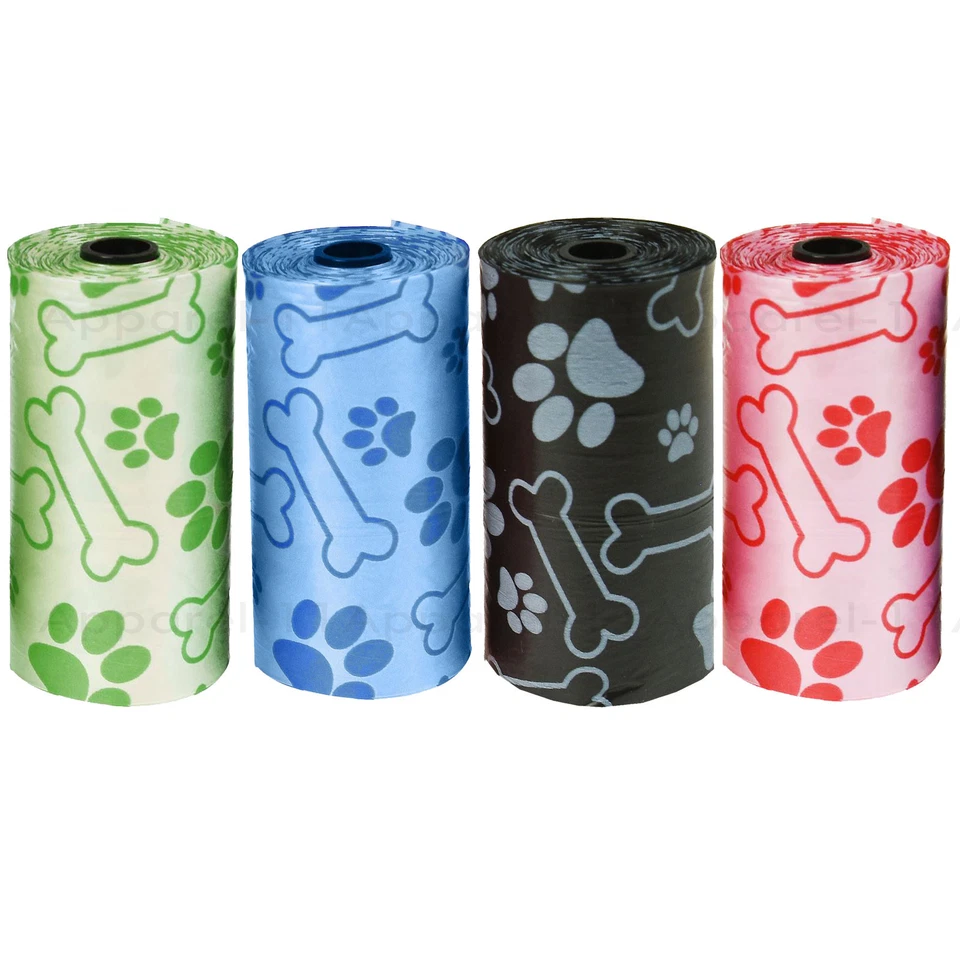 60 Waste Refill  Doggy Bags Pet Pooper Scooper Bag Dog Cat Waste Toilet Poop - Image 1 of 1