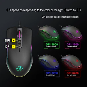 RGB Wired Gaming Mouse 6400 DPI LED USB Optical Mice for PC Laptop Computer Game - Picture 1 of 7