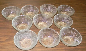 Set of *10* Vintage Arcoroc Seabreeze Swirled Glass Bowls 5 1/2" EUC - Picture 1 of 5