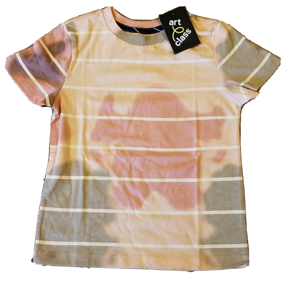 Art Class Kid's Short Sleeve Pink Camo Tie Dye T-Shirt Size Medium (8/10)