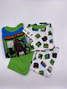 MINECRAFT MULTI COLOR 2 COTTON PAJAMA SETS BOYS 10 - Picture 1 of 3