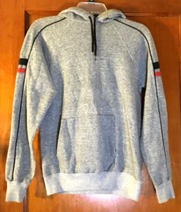 Sudadera con Capucha Vintage Años 80 Para Hombre Pequeña Gris Pullover Suave EE. UU. - Imagen 1 de 3