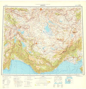 Mapa topográfico militar soviético ruso - ANKARA (Turquía) 1:1 000 000, ed. 1974 - Imagen 1 de 4