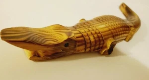 Vintage Alligator Crocodile Movable, Articulating, Bendable, Wooden Hand Carved - Picture 1 of 6