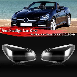 2xFront Headlight Lens Cover Shell For For Mercedes-Benz SLK R172 2012-2016 L+R - Picture 1 of 9
