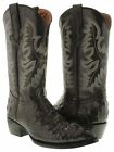 Mens Western Leather Boots Black Crocodile Hornback Print J Toe Size 12.5, 13.5