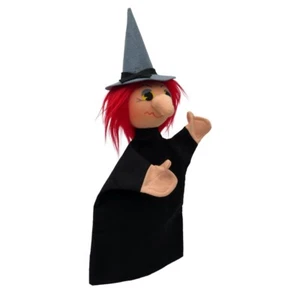 Hexe schwarz 35 cm, Handpuppe - Bild 1 von 4